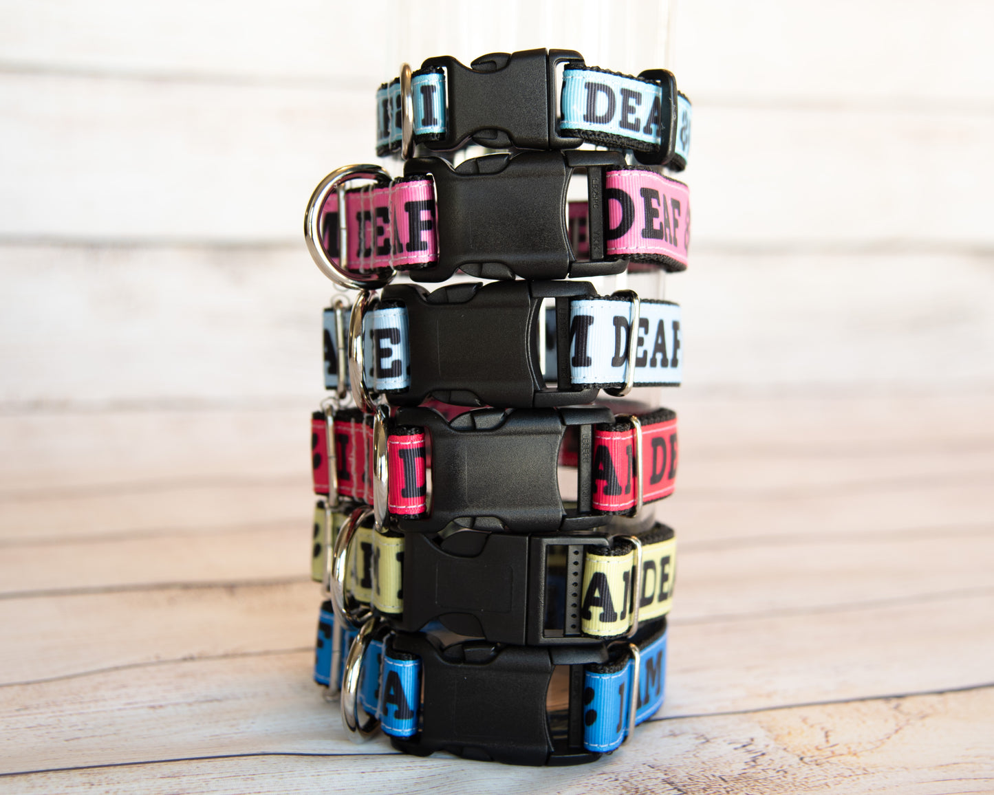 I AM DEAF collar and/or leash. 6 color options, Multiple sizes
