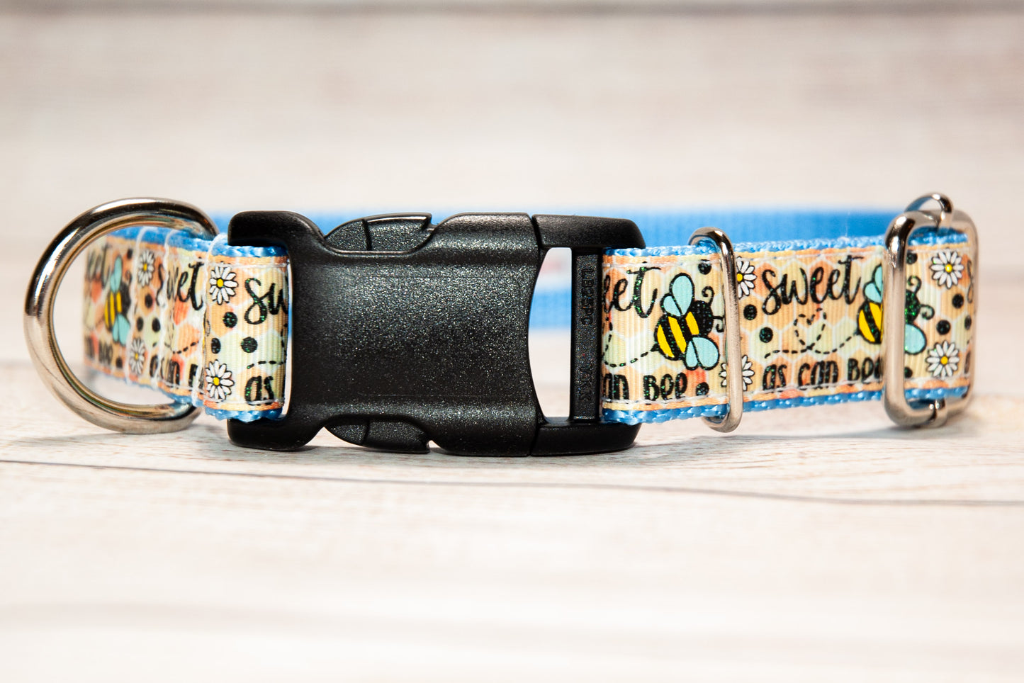 Sweet as Can Bee dog collar and/or Leash. 1 inch wide