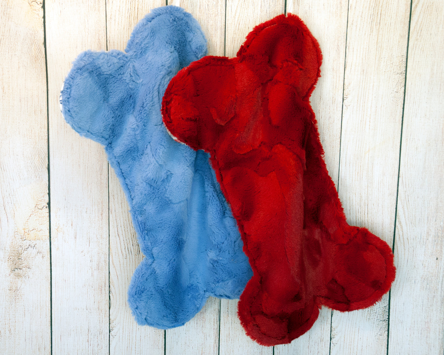 Dog Christmas stockings bone shaped, snowflake minky bone shaped stockings