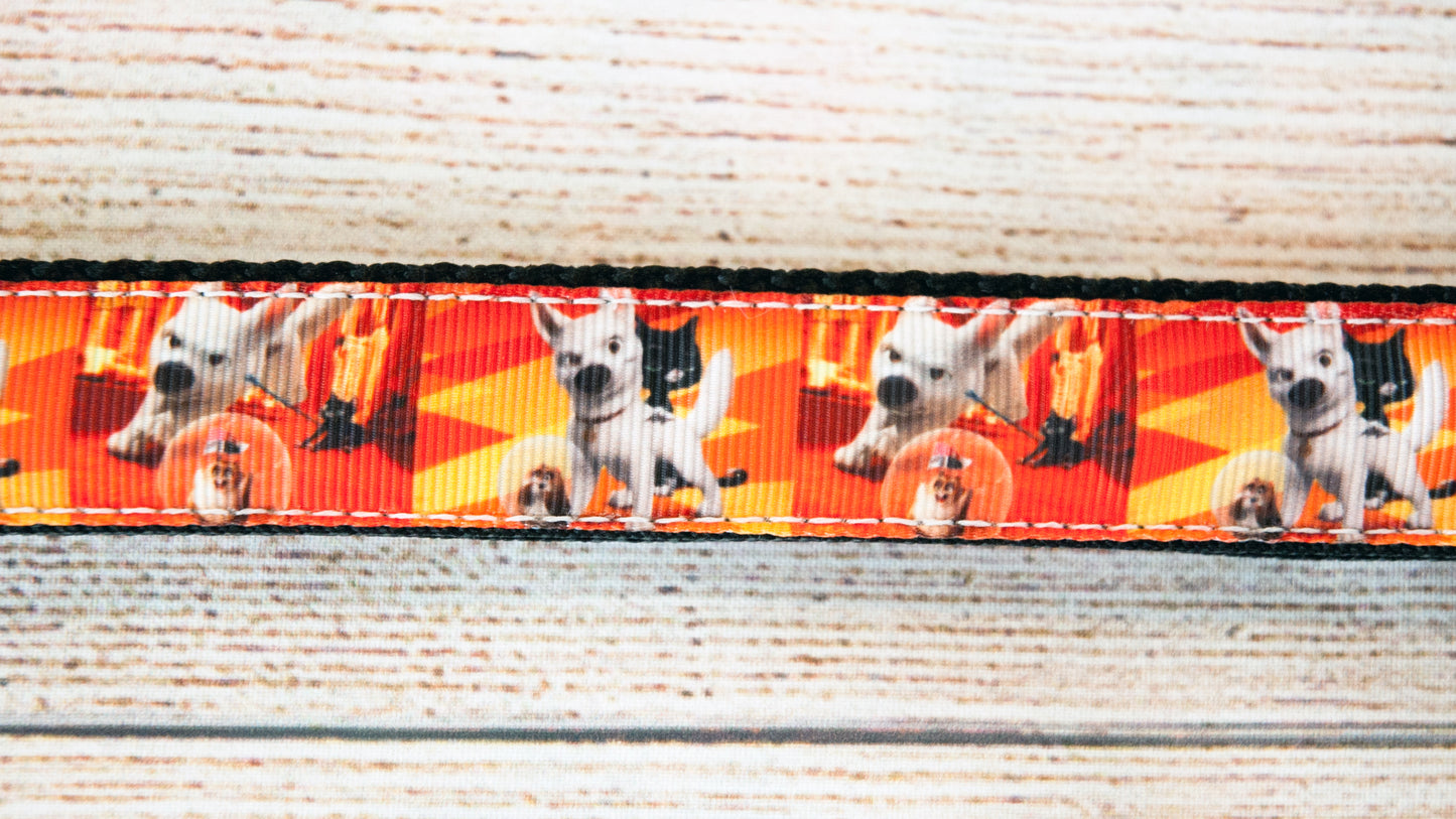 Bolt dog collar, White Dog dog collar and/or leash, 1" wide