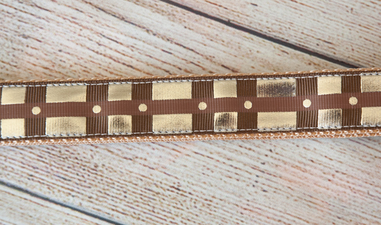Co-pilot brown and silver bandolier collar and/ or leash. 1" wide