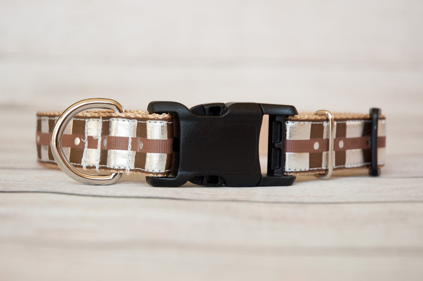 Co-pilot brown and silver bandolier collar and/ or leash. 1" wide