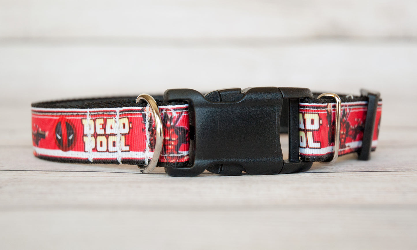 Dead Pool Dog collar and/or leash. 1 inch wide