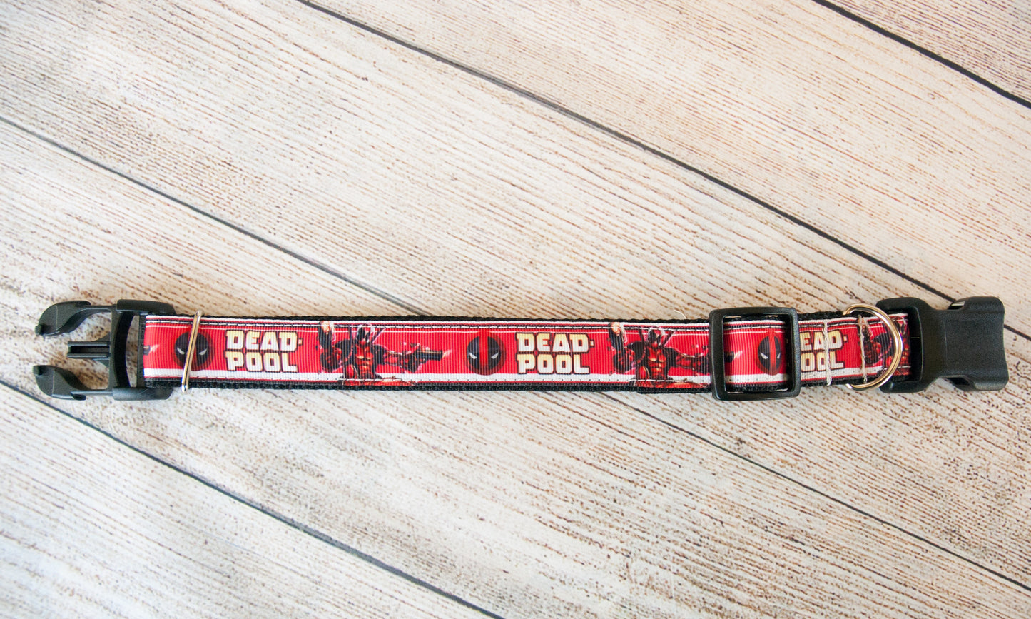 Dead Pool Dog collar and/or leash. 1 inch wide