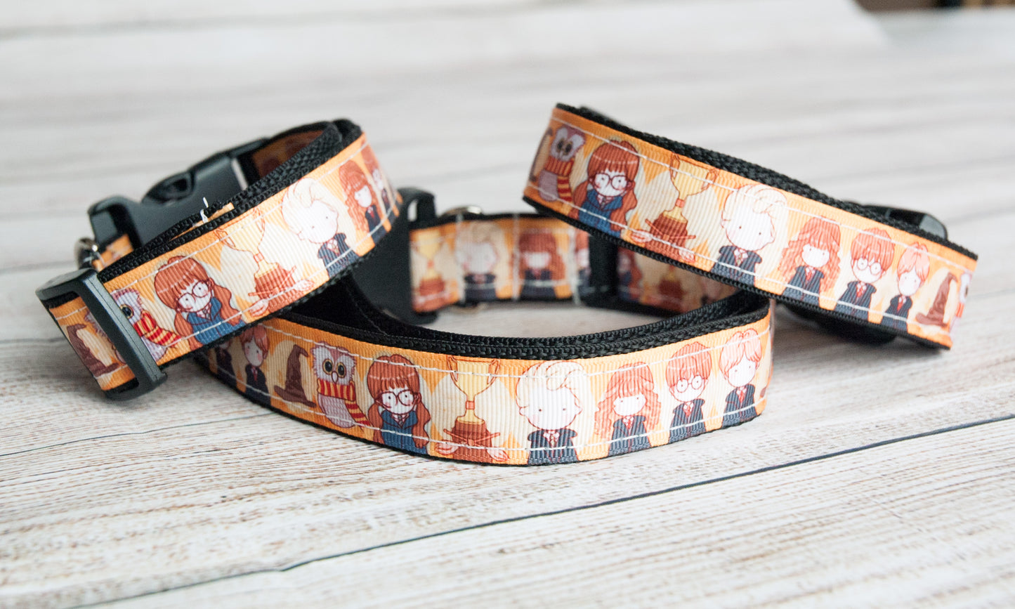 Wizard Characters dog collar, Wizarding world dog collar, 1"or 3/4"wide