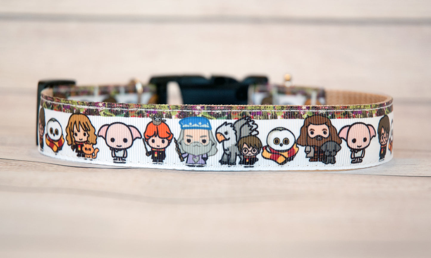 Wizards and their pets dog collar. 1 inch wide