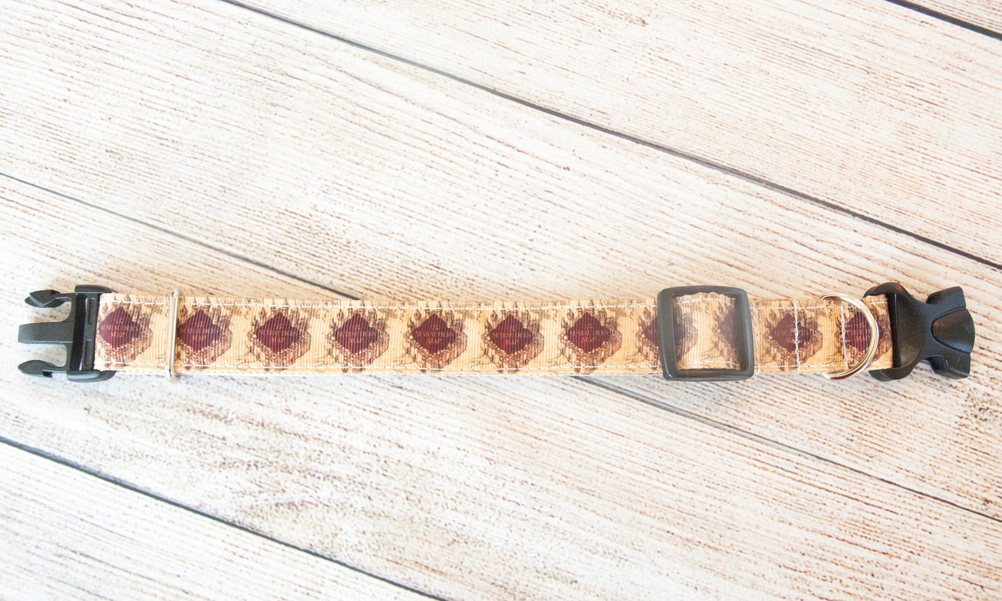 Marauders map of wizard school dog collar, 1" wide