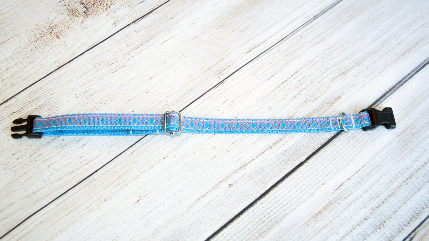 Mermaid print dog or cat collar. 1/2" wide