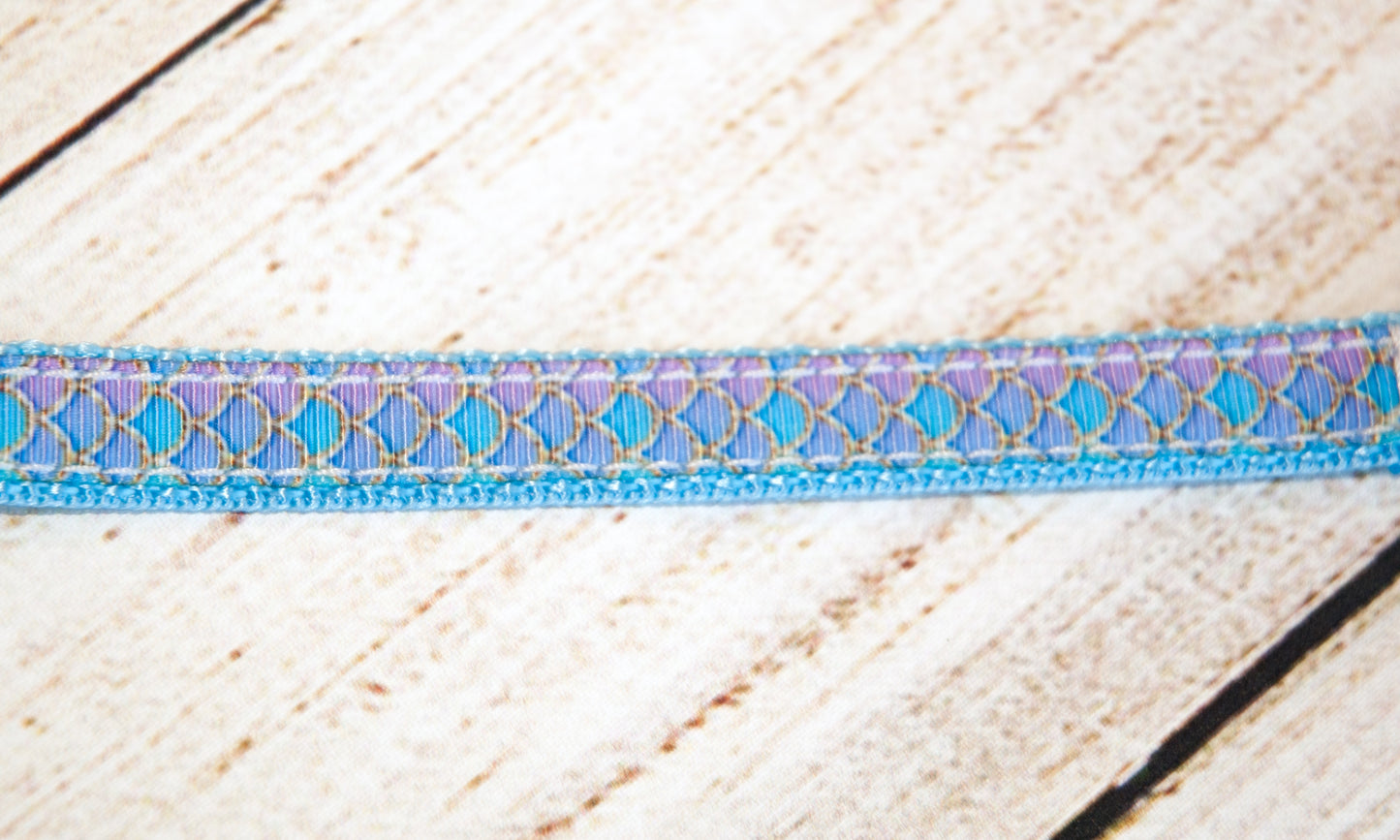 Mermaid print dog or cat collar. 1/2" wide