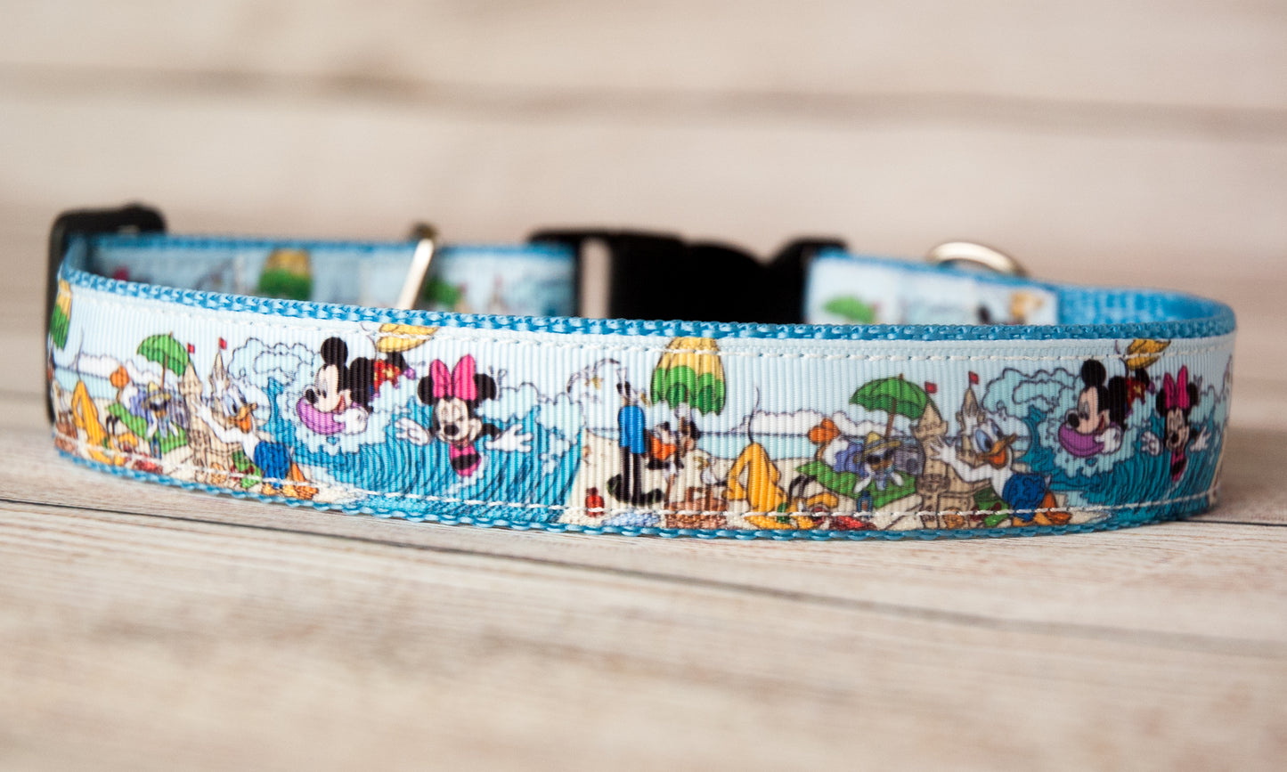 Mouse characters at the beach dog collar and/or leash