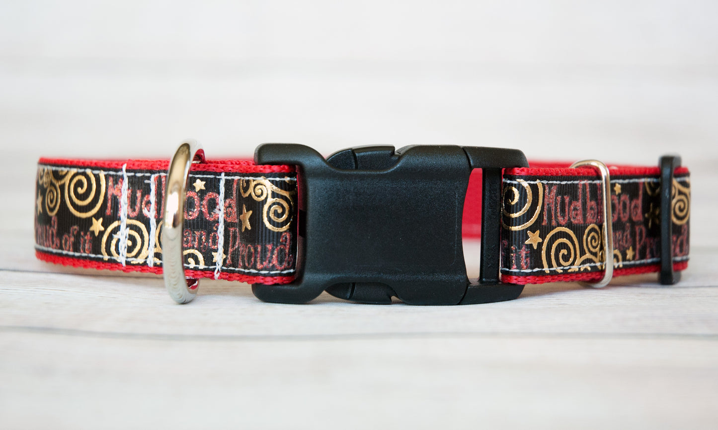 Mudblood and Proud of it dog collar and/or leash. 1 inch wide