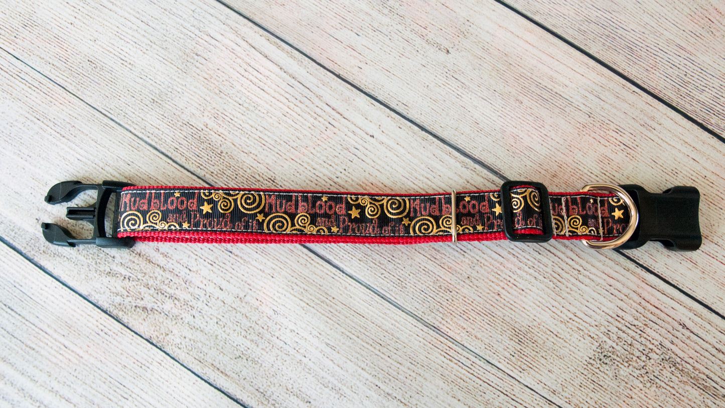 Mudblood and Proud of it dog collar and/or leash. 1 inch wide