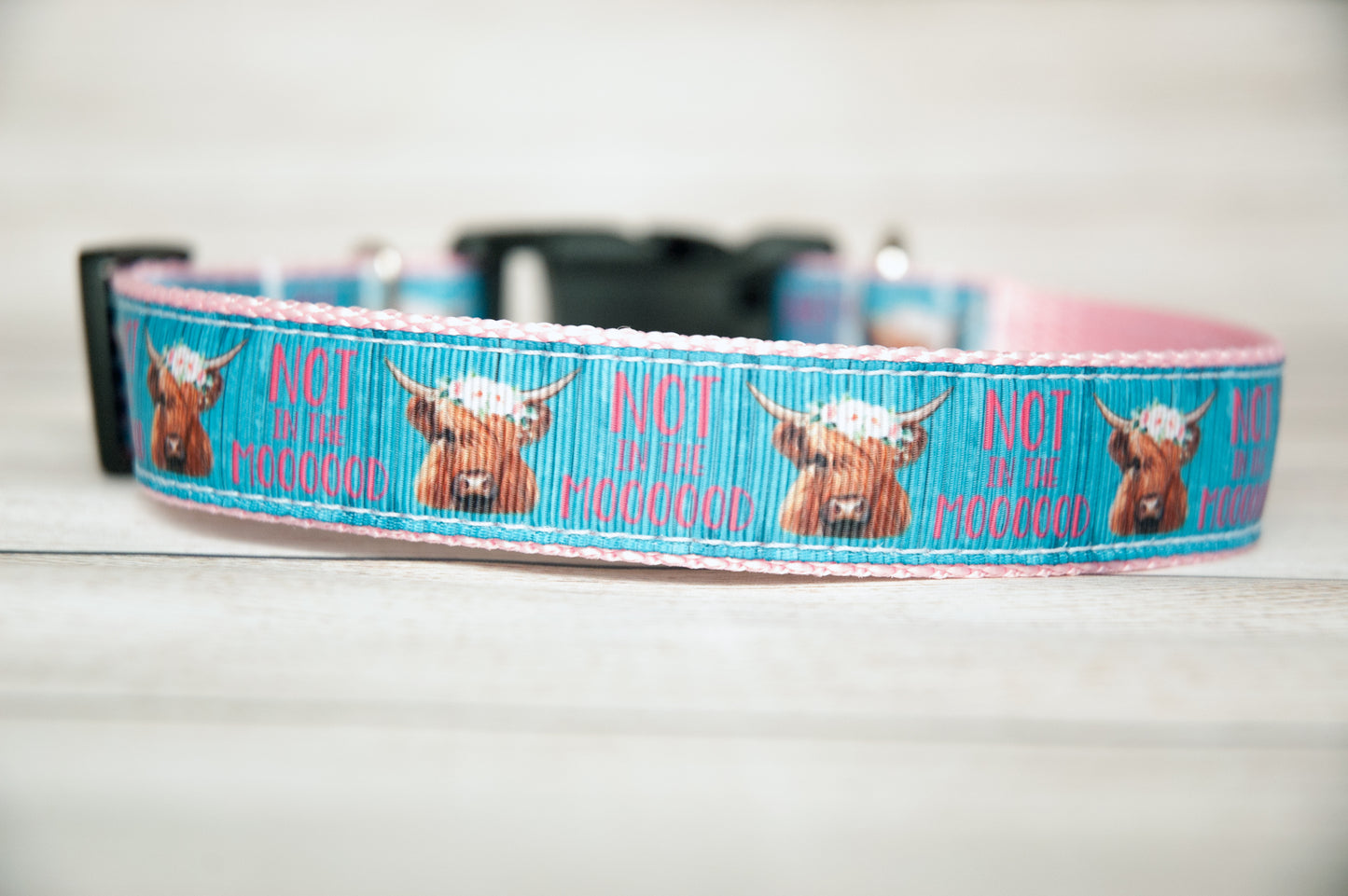 Not in the Mooood dog collar. 1 inch wide