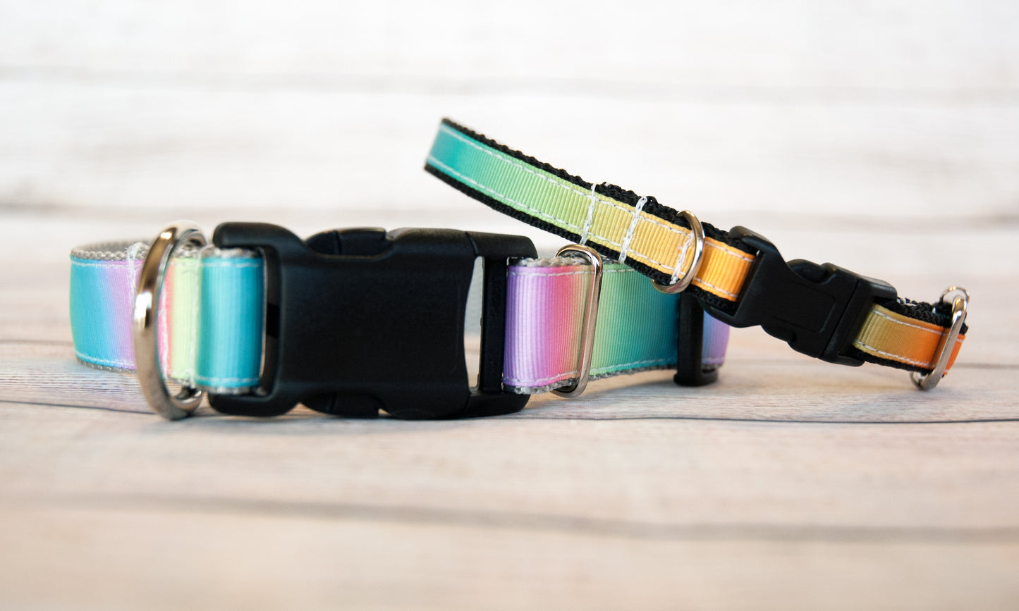 Ombre dog collar and/or leash. 1"wide and 1/2" wide.