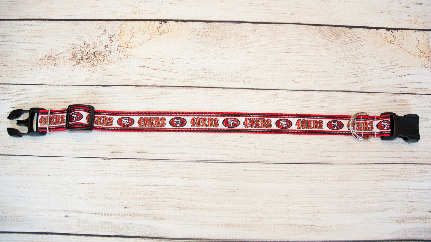 San Francisco Forty Niner's dog collar and/or leash. 1 inch wide