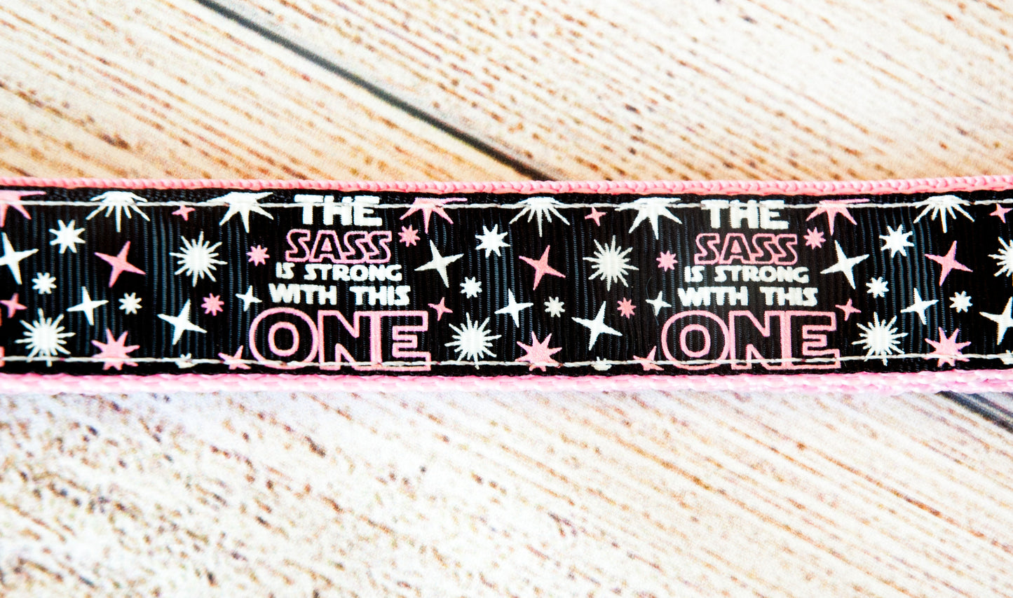 The Sass is Strong with this one dog collar. 1 inch wide