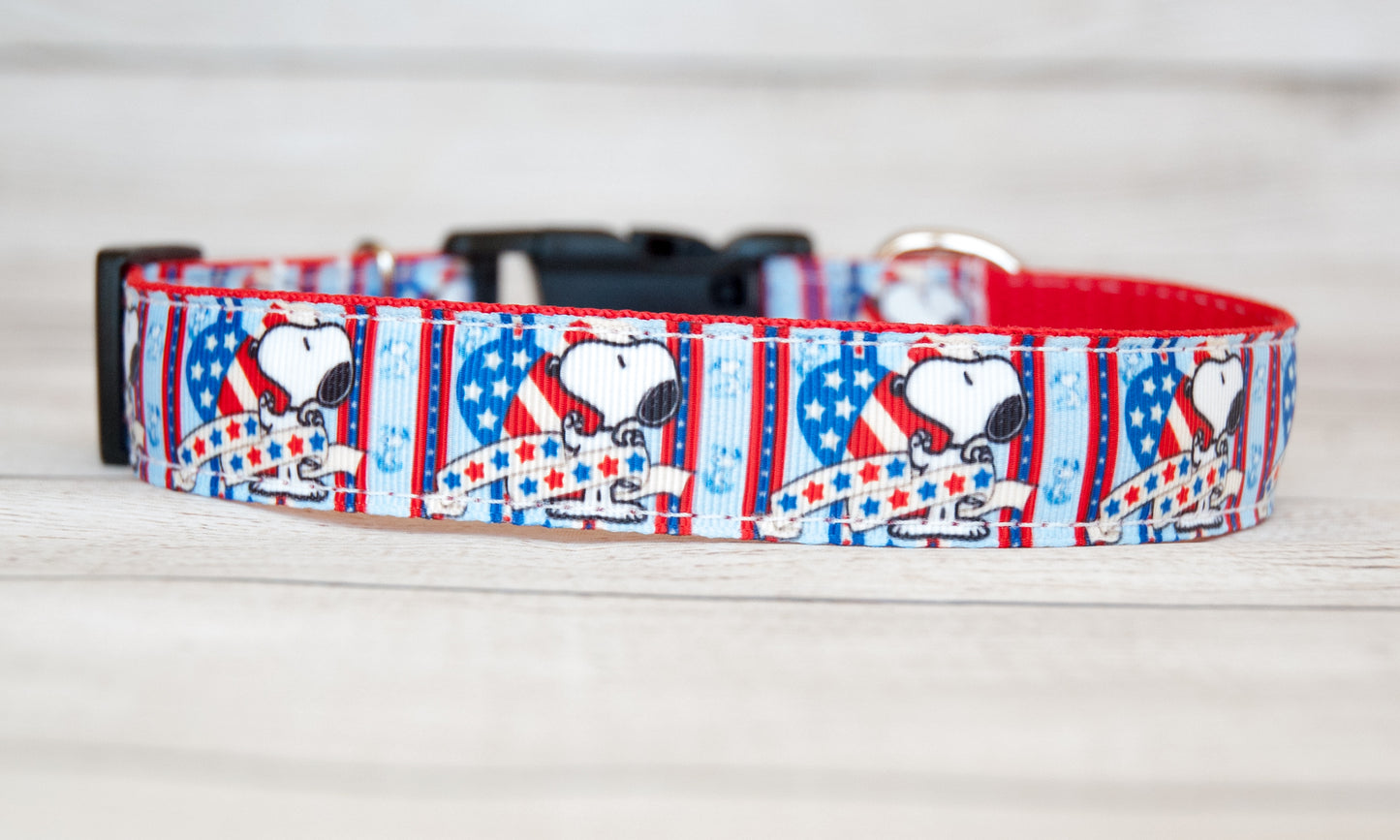 Patriotic Pup dog collar, 1" wide