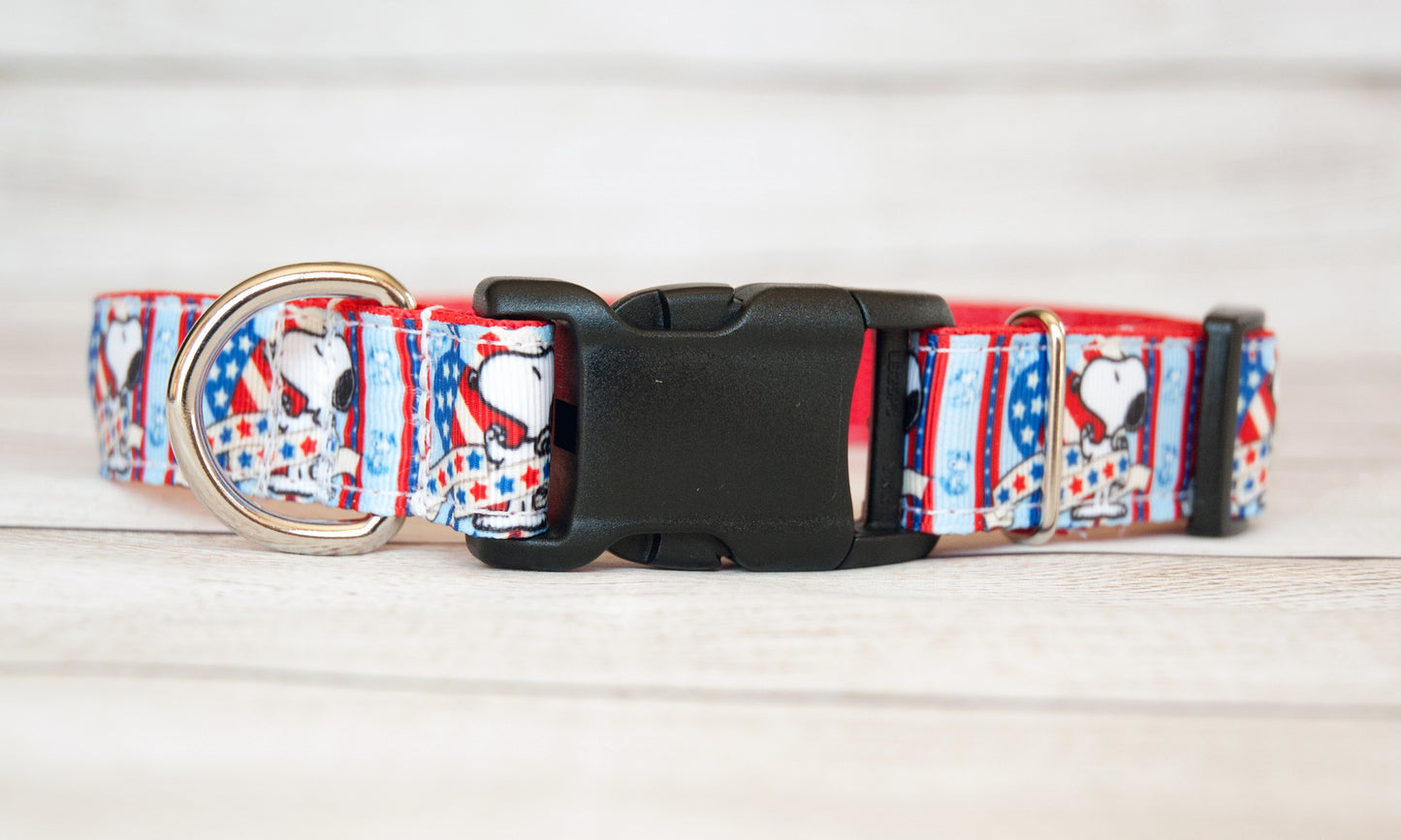 Patriotic Pup dog collar, 1" wide