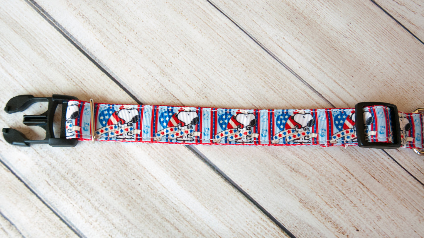 Patriotic Pup dog collar, 1" wide