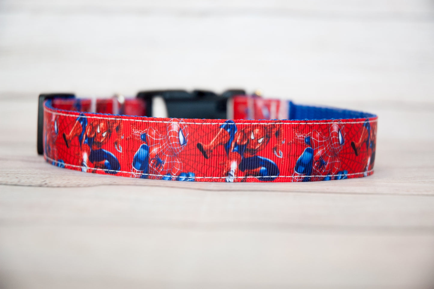 Spiderman dog collar and/or leash. 1 inch wide.