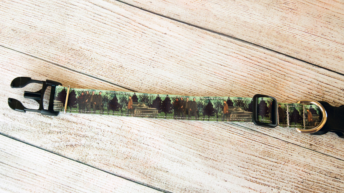 Supernatural green and black dog collar. 1 inch wide
