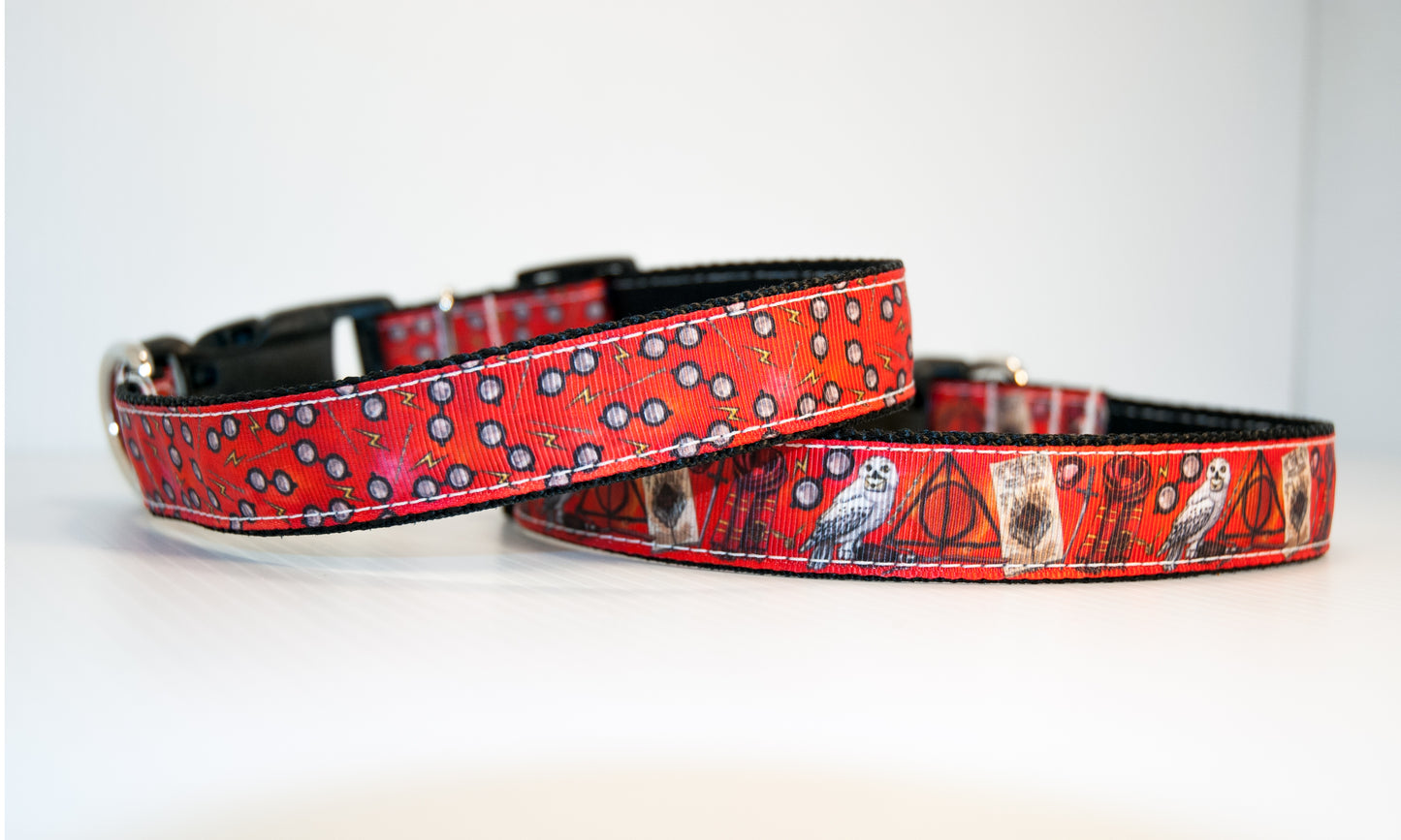Wizard items or wizard glasses dog collars. 1 inch wide