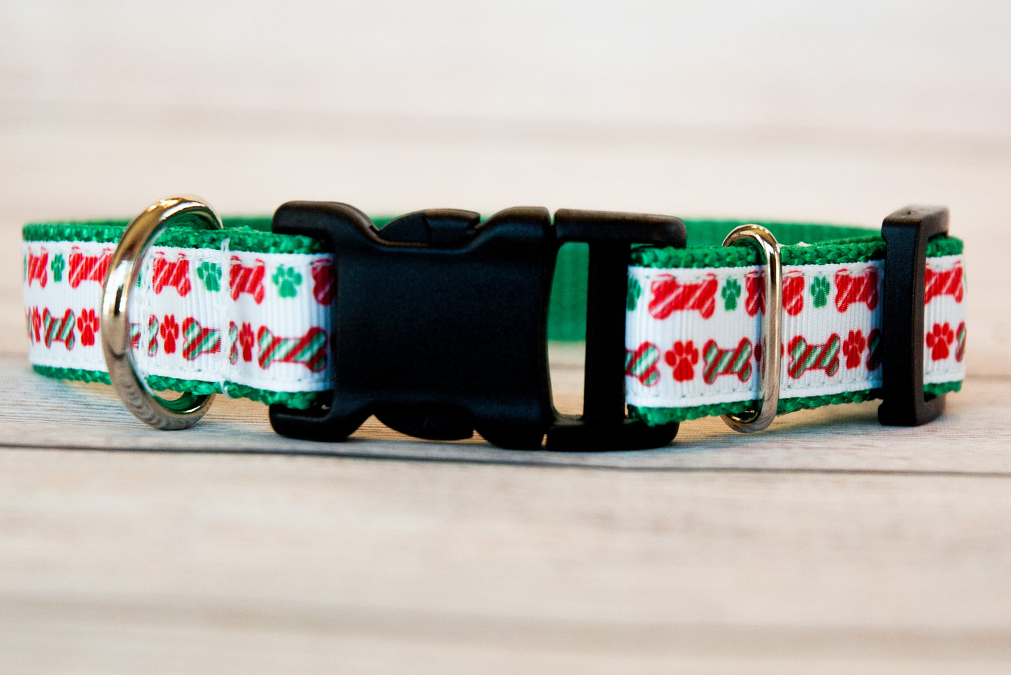 Candy Cane bone dog collar. Christmas dog collar.3/4" wide