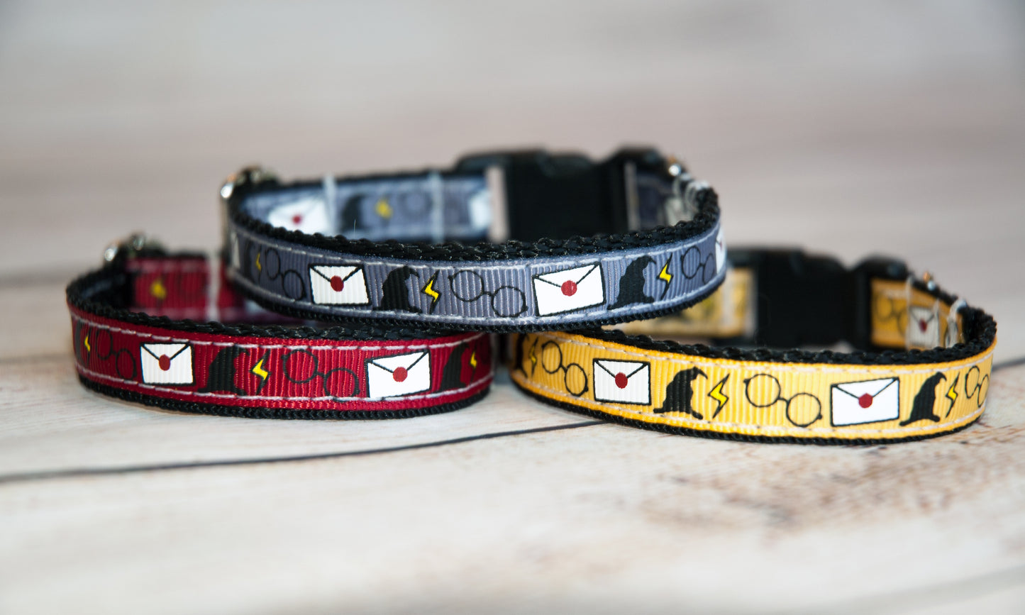 Magic Wizard themed 1/2" wide small dog or cat collar