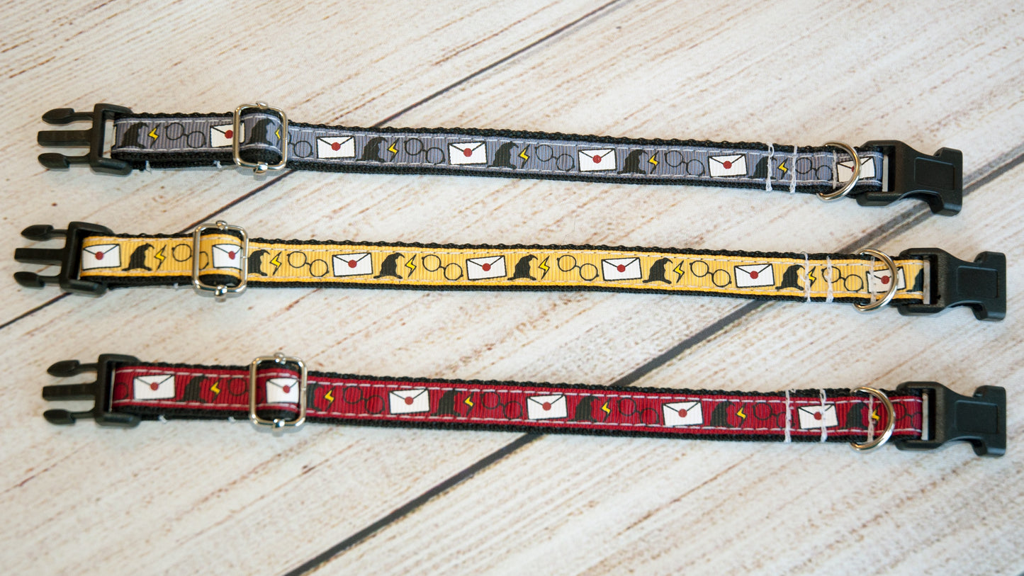 Magic Wizard themed 1/2" wide small dog or cat collar