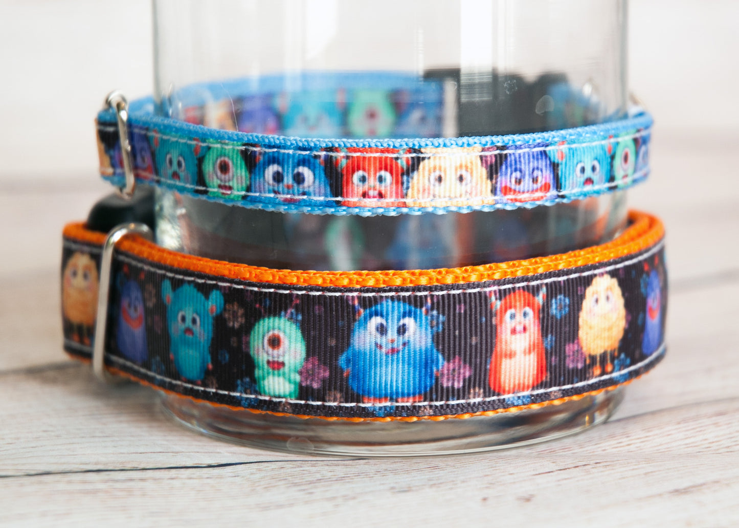 Crazy Little Monsters dog collar. 1 inch wide or 1/2 inch wide options