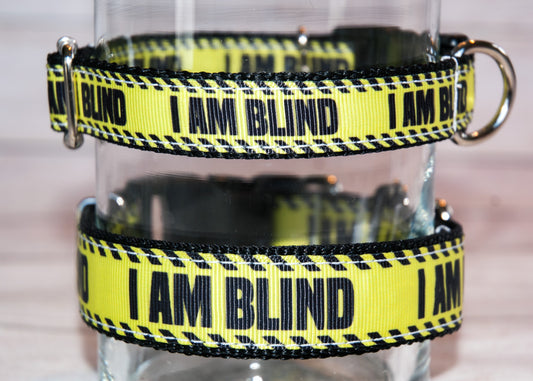 I Am Blind dog collar and/or leash. 3/4" wide or 1" wide