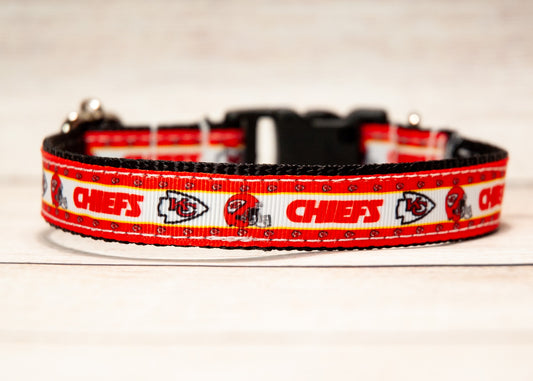 Kansas City Chiefs 3/4 inch wide dog collar and/or leash