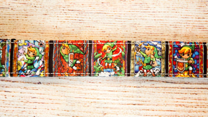 Link dog collar and/or leash. 1 inch wide.