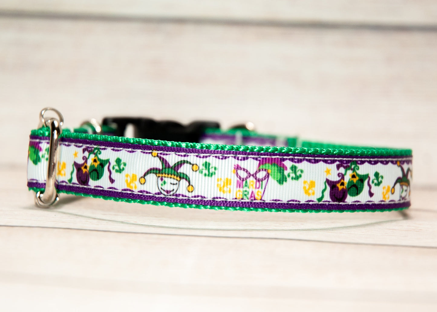 Mardi Gras Celebration dog collar 3/4"wide