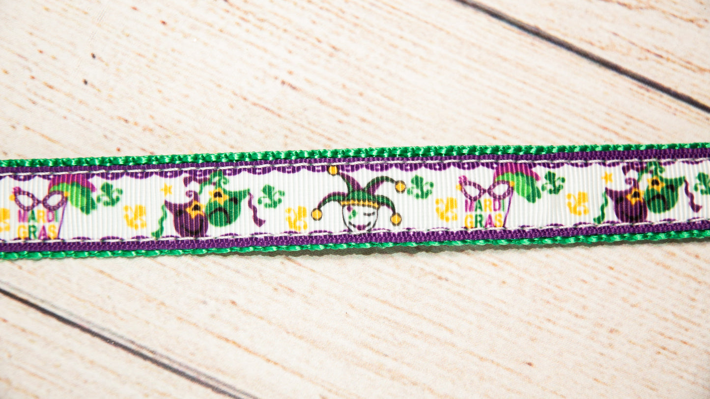 Mardi Gras Celebration dog collar 3/4"wide