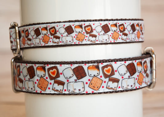 Adorable S'mores dog collar. 3/4" wide or 1" wide.