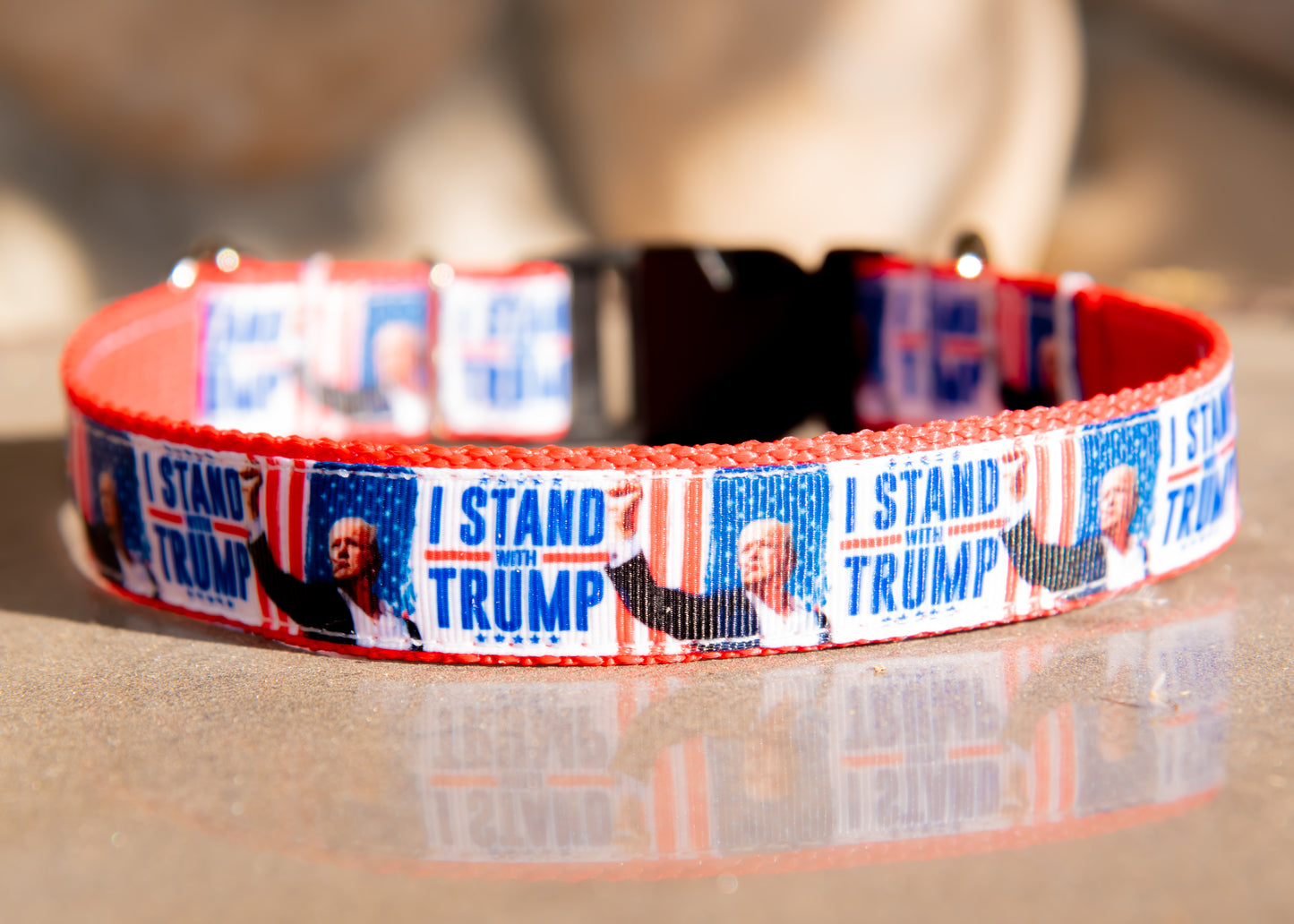 I Stand with Trump dog collar. 1 inch wide