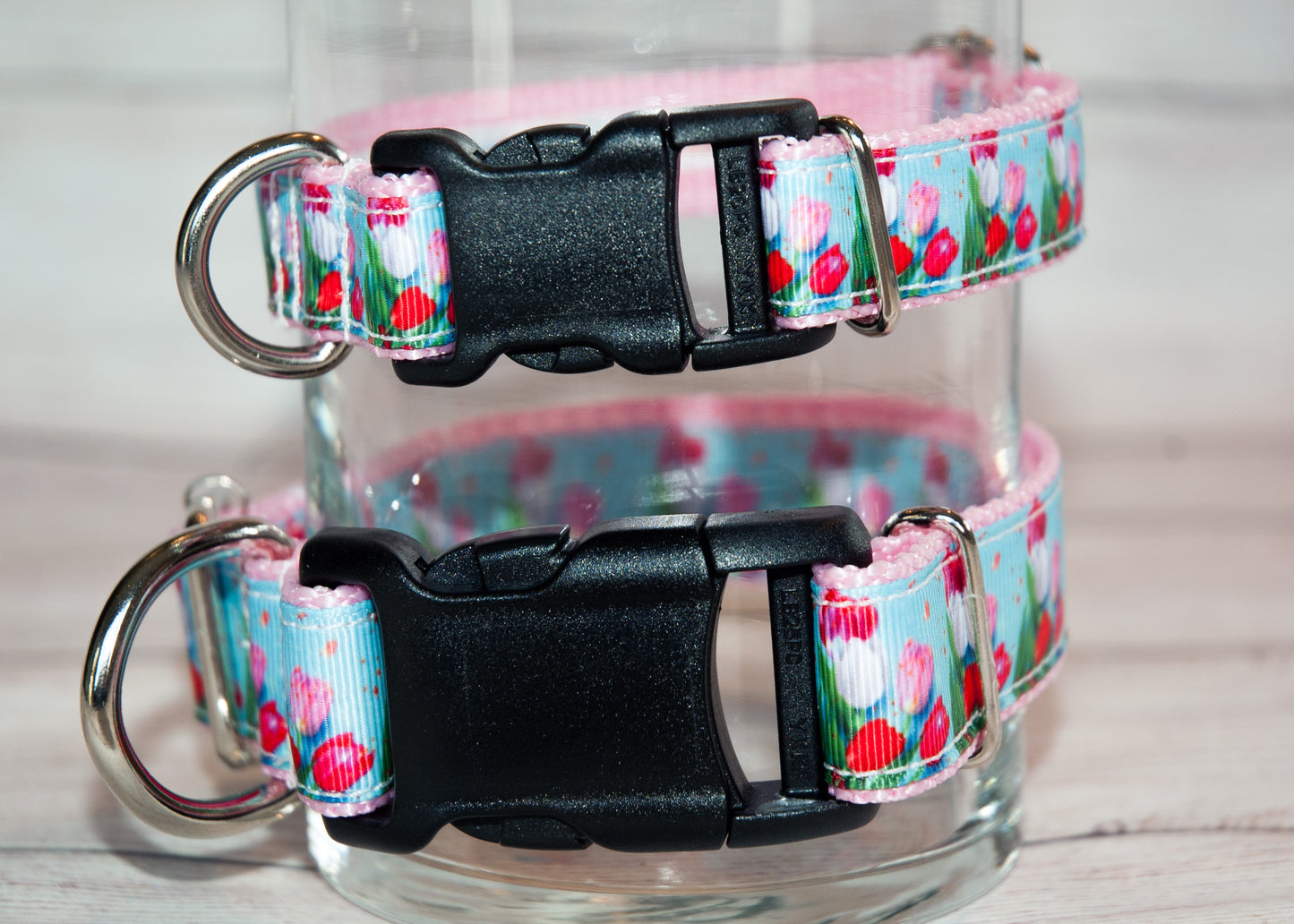 Beautiful Tulip dog collars, Flower dog collar, Floral dog collar, or leash 1"wide or 3/4" wide