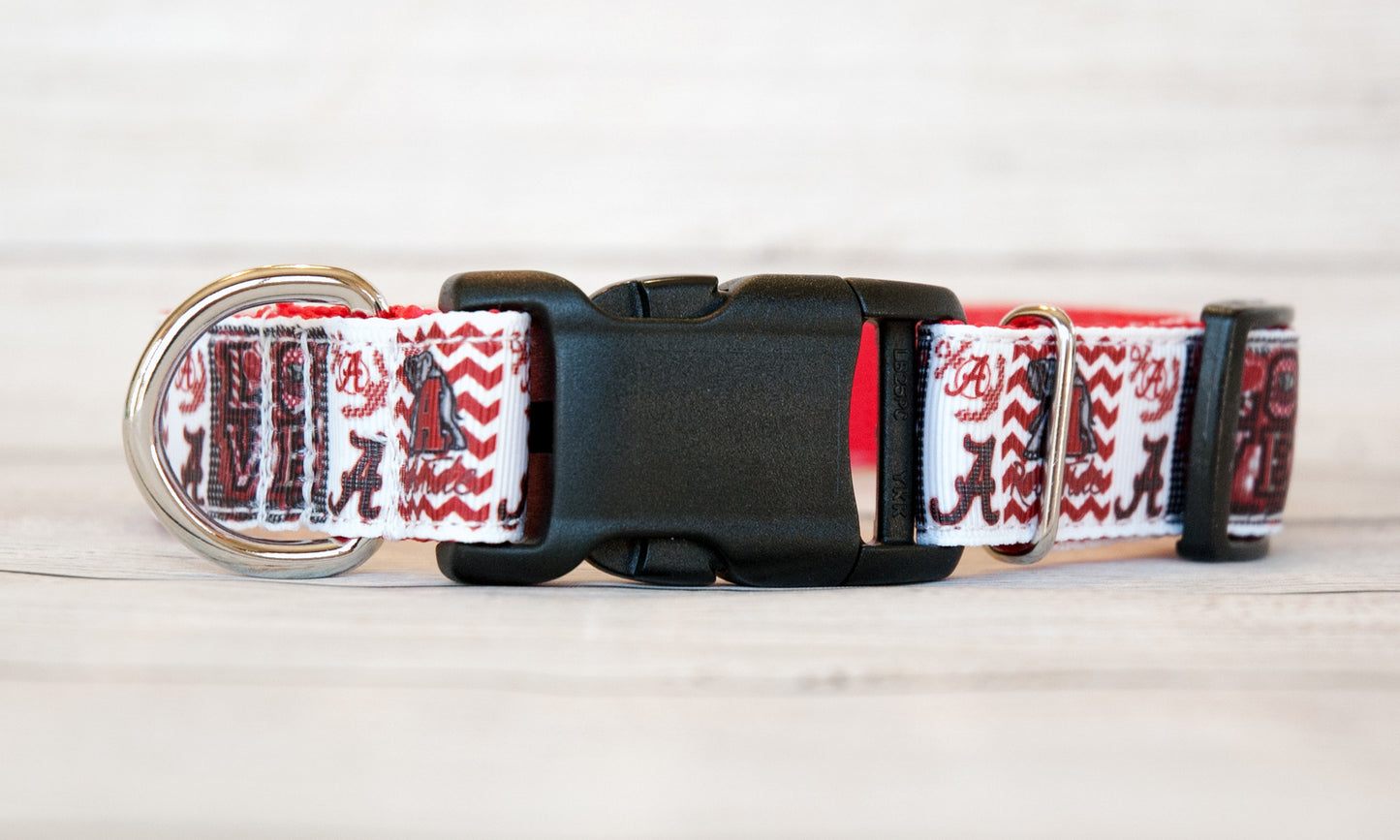 Alabama Rolling Tide dog collar and/ or leash. 1 inch wide