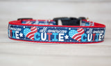All American Cutie dog collar and/or leash. Cutie dog collar, Patriotic heart dog collar. 1" wide