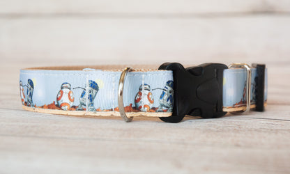 Droid dog collar and/or leash with BB8 and R2D2.  1" wide