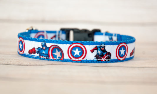 America Superhero dog collar and/or leash, 3/4" dog collar