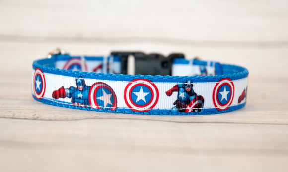 America Superhero dog collar and/or leash, 3/4
