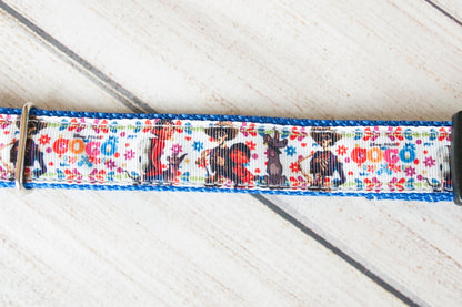 COCO dog collar and/or leash with Miguel, Hector, Ernesto.  1" wide