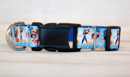 DC Villian/Superhero, Harley Quinn dog collar and/or leash. 1 inch wide