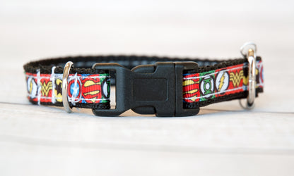 DC superhero symbols dog collar and/or leash. 1/2" wide
