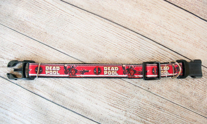 Dead Pool Dog collar and/or leash. 1 inch wide