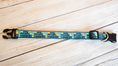 Easily Distracted by Snacks dog collar and/or leash. 1 inch wide