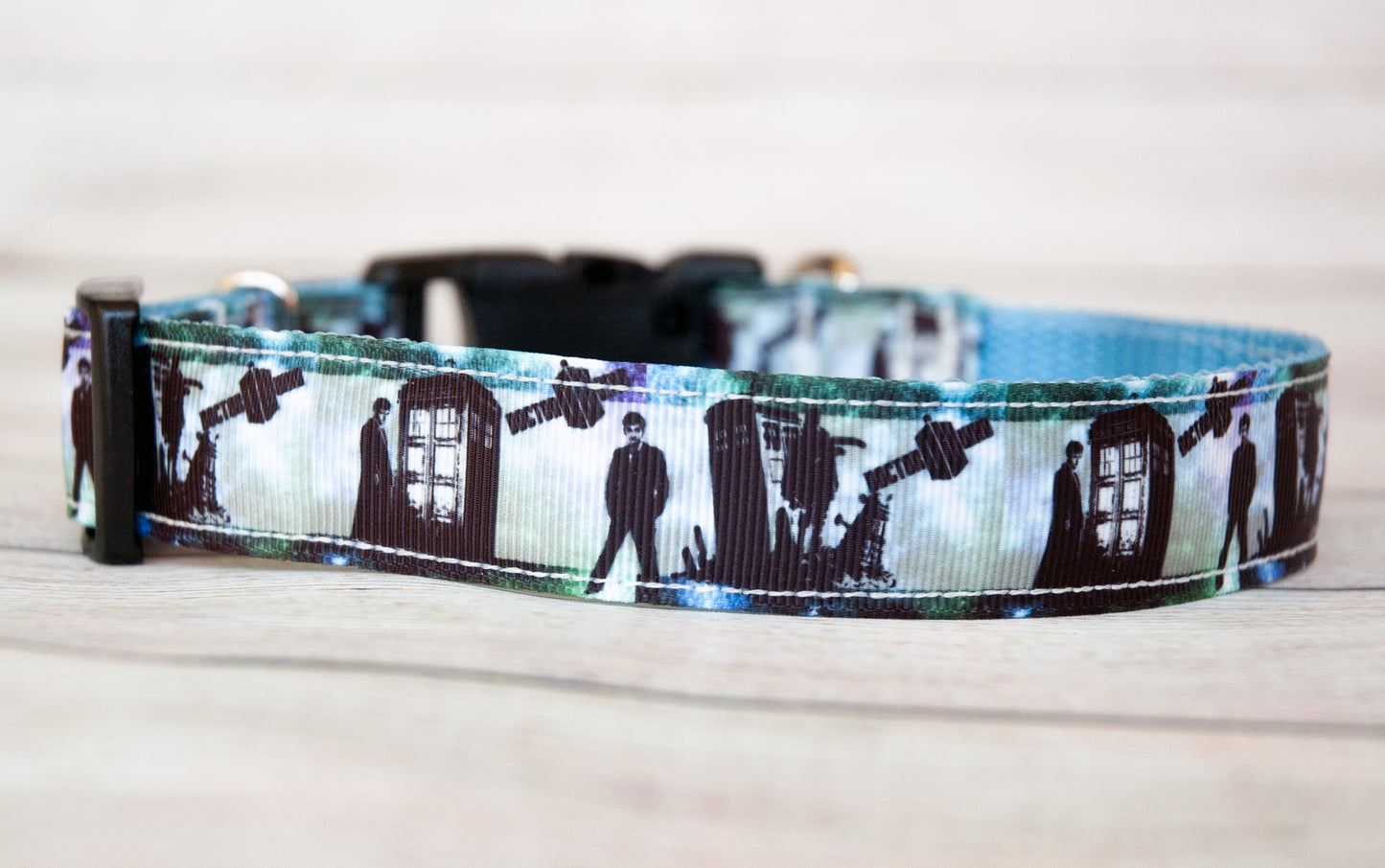 Doctor Who dog collar, Tardis dog collar and/or leash, 1" wide