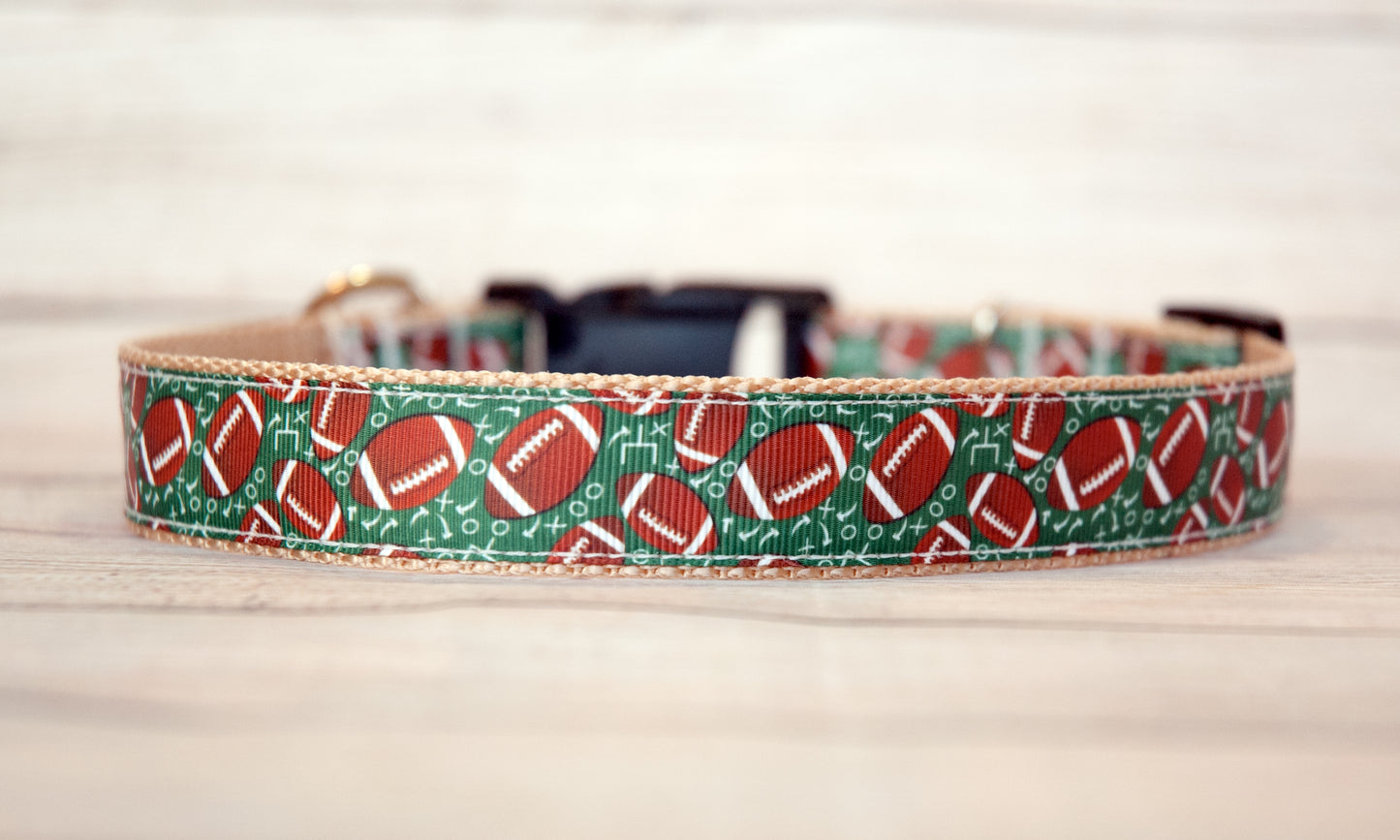 Football dog collar and/or leash. 1" wide
